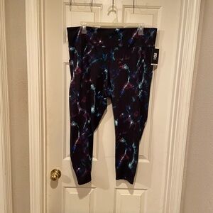 IDEOLOGY Plus Size Celestial Sky Printed 7/8 Length Leggings Size 3X NWT